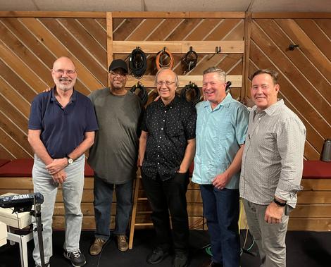 I'll Be Seeing You - The recording band on May 16, 2022 (L-R) Larry Harris, Greg Rockingham, Frank Portolese, Mark Sonksen, Frank Lamphere